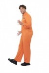Smiffys Costume et fête pour adultes - Costume de prisonnier orange - Costume dHalloween - Combinaison de voleur de condamné
