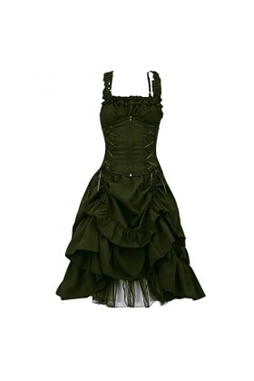 Jupe Transparente Mini pour Femme Retro Court Princess Robe sans Manches Mini Robes Sexy Grande Taille Black, XXXXL 