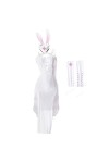 VIRACIN Womens Sexy Gothique Cosplay Bunny Girl Backless Cordon Ajustement Robe Fente Haute Miccostumes Hommes Dabi Méchant C