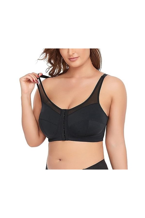 Soutien-Gorge Fermé Boutonné Devant Grande Taille Femme sous-vêtement Push-up sans Fil Ultra-Fin Sexy Bralette De Maintien De