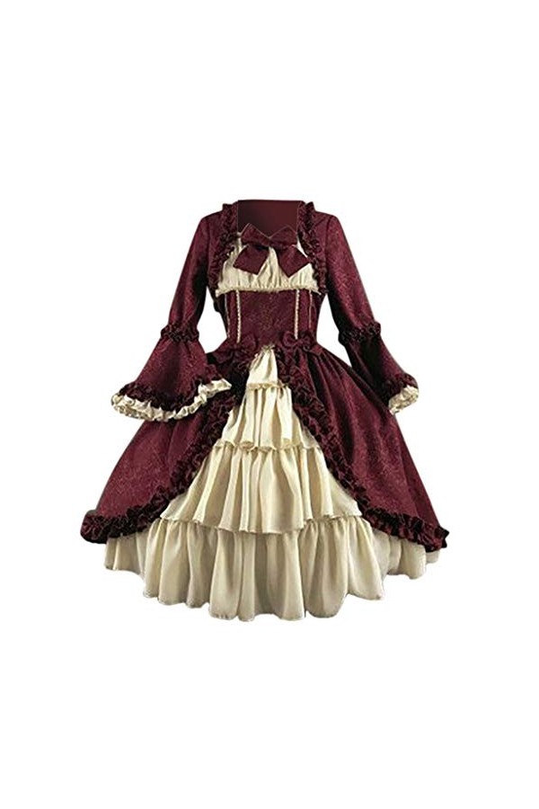 Robe de couleur contrastée pour femme - Manches courtes - Couleur unie - Laçage sexy - Robe vintage - Uchiha - Itachi - Costu