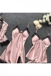 Junhasgood Cuir Lingerie Sexy Lingerie Sleepwear Femmes Dentelle Robe Robe Set Pyjama Nuit Robe Soie Ensemble Sexy Rouge Pin