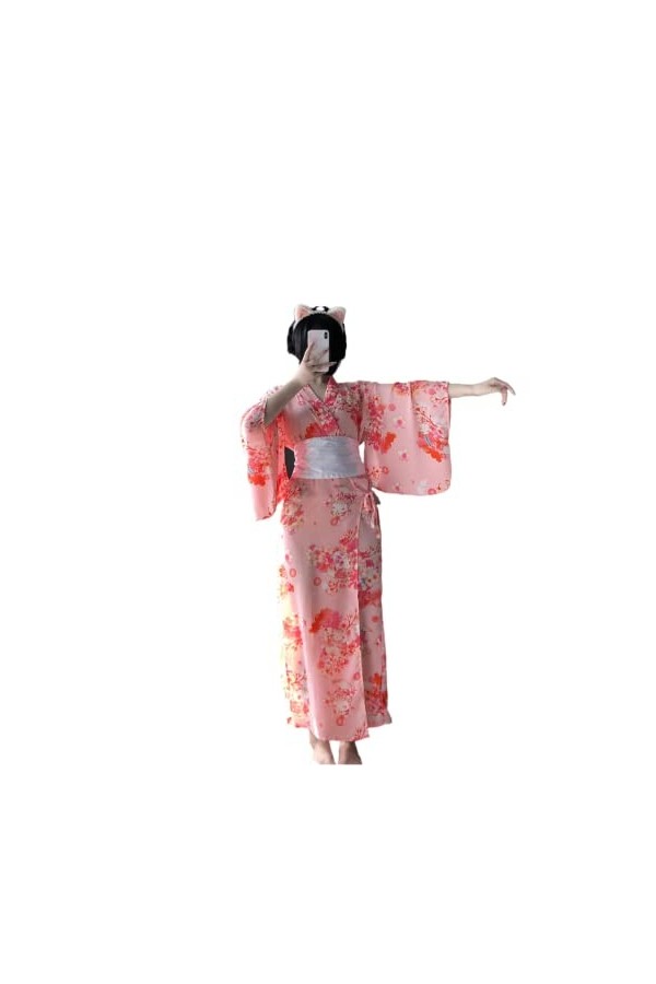 Sexy Japonais Kimono Sakura Robe Sexy Anime Femme Lingerie Lolita Cosplay Costume, 1143 Rose, taille unique