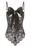 JHLL Lingerie Sexy pour Dames, Pyjama Sexy à larc, Lingerie Sexy Taille Plus pour Femme,XL,Black