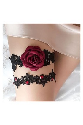 ZZSRJ Mariée Sexy Dentelle Fleur De Mariage Jarretière Courroie Bridal Cuisse Courroie Courroie Mariage Femmes Accessoires de