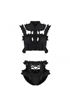 SINMIUANIME Lingerie de mariée sexy anime tenue de soubrette soutien-gorge et culotte ensembles dentelle oversleeve mignon, 7