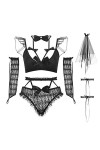 SINMIUANIME Lingerie de mariée sexy anime tenue de soubrette soutien-gorge et culotte ensembles dentelle oversleeve mignon, 7