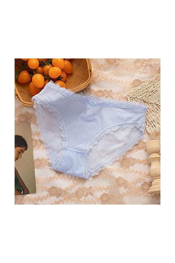 B/H Culottes Ventre Plat Femmes,Culotte Taille Basse en Dentelle Respirante pour Dames-Grey_L 6pcs,Sexy Culotte Femme Slips