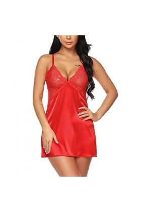 sous Vetement Sexy Femme Sexy Lingerie Femmes Col V Profond Babysuit Sling One-Piece Slip Bodysuit Charme Notte Rouge 06 Col