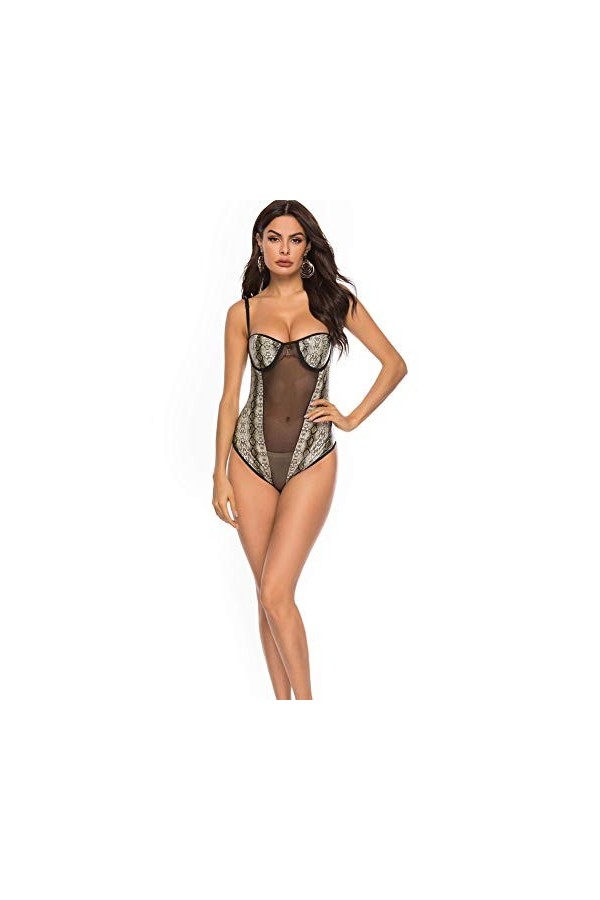 sous Vetement Femme Motif Peau De Serpent Sling Teddy Léopard Maille Body Ouvert Devant Babydoll À Trois Points for Le Sexe 