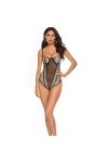 sous Vetement Femme Motif Peau De Serpent Sling Teddy Léopard Maille Body Ouvert Devant Babydoll À Trois Points for Le Sexe 