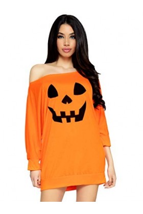 Leg Avenue - Jersey Pumpkin Dress, S/M Orange 