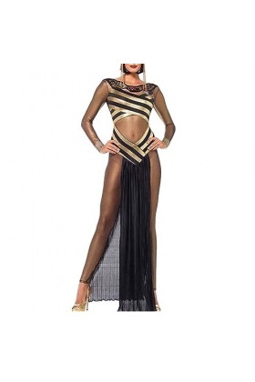 QIYUN.Z Femmes Costumes De Princesse Romaine Antique Halloween Sexy Évider Costumes sans Manches Robe Mixte color1 XL