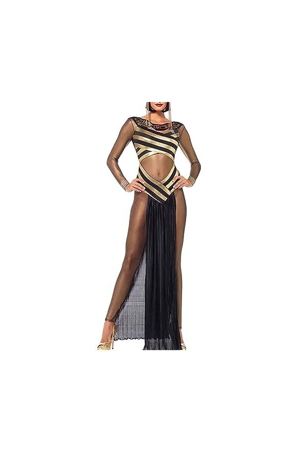 QIYUN.Z Femmes Costumes De Princesse Romaine Antique Halloween Sexy Évider Costumes sans Manches Robe Mixte color1 XL