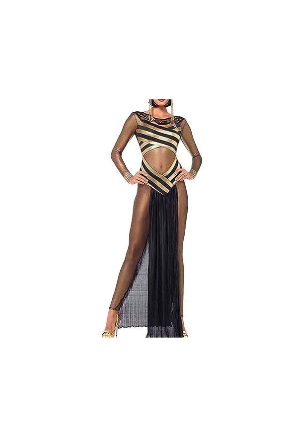 QIYUN.Z Femmes Costumes De Princesse Romaine Antique Halloween Sexy Évider Costumes sans Manches Robe Mixte color1 XL