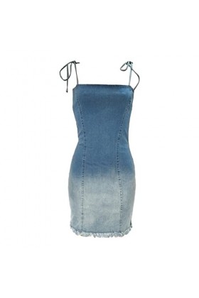 MMOOVV Robe sexy dos nu dos nu pour femme, bleu, XXL