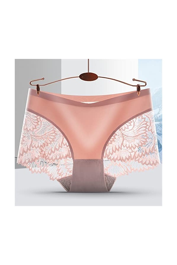 Femme Slips Femmes culotte sans couture de qualité dentelle antibactérienne femme sous-vêtements féminine femme de taille mi-