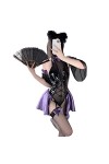 QNCLO Pyjama sexy pour femme, cheongsam chinois, geisha japonais, sous-vêtements de danse noir 