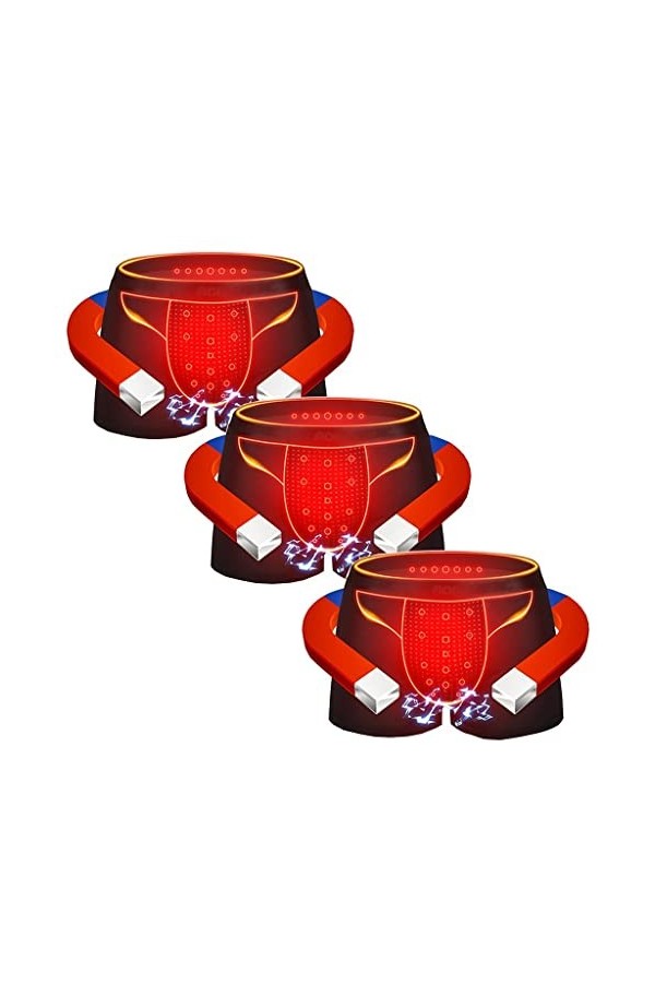 XSION Caleçons Pour Hommes Paquet De 3/5 Sous-vêtements Dagrandissement Magnetic Therapy Health Care Slip U-Pouch Shorts Con