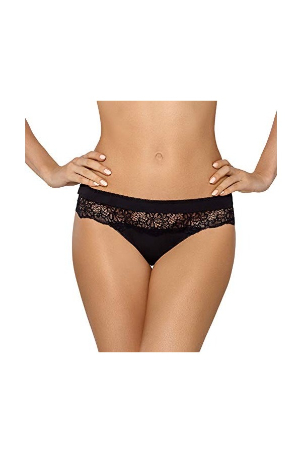 Nipplex Femmes String Dentelle Claudia, Noir,L
