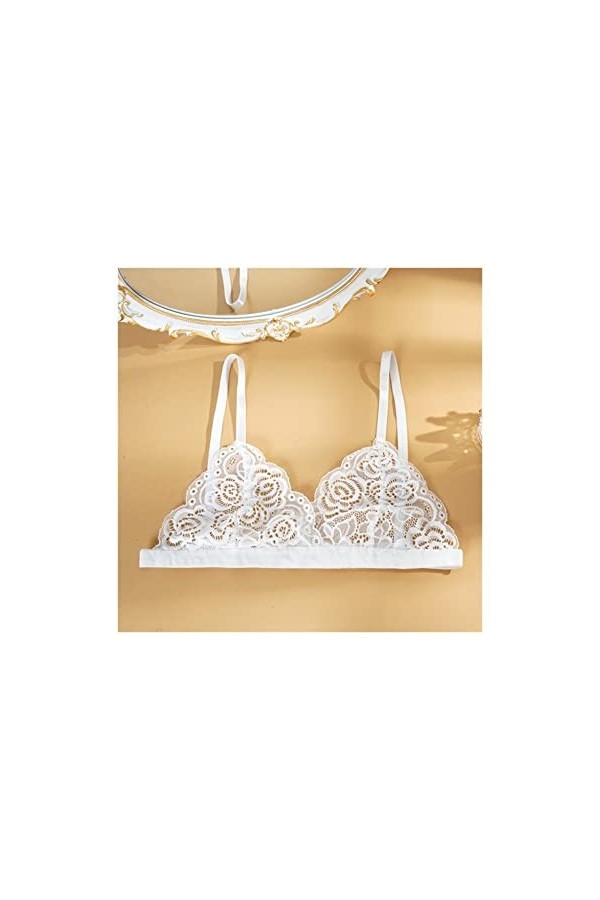 PBLCYUT Bra Femme de Famille Womenthin sans Poitrine Mode Sexy en denterie Lingerie coupé arrière Boucle Tube Haut de Gamme F