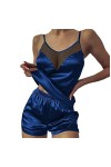 UIVHLW Lingerie Boudoir Dentelle Accueil Vêtements Hauts Et Shorts Pyjama en Soie De Couleur Unie pour Femmes