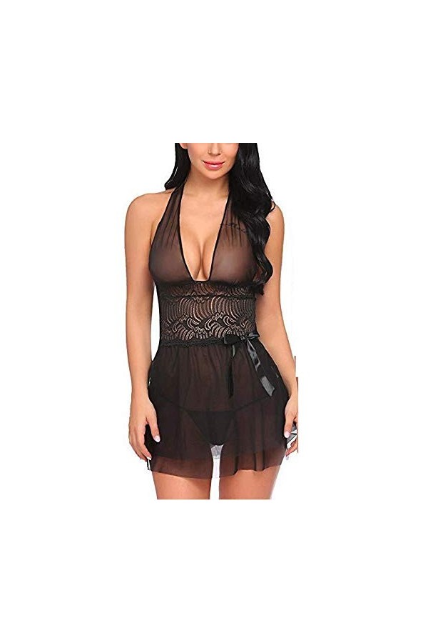 WANFJ Lingerie Sexy Homme Vêtements Techniques Et Spéciaux Lingerie Sexy Cou De Pendaison Sexy Qui Fuit La Perspective du Lai