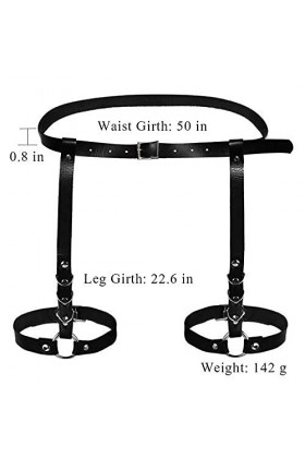 Punk cuir solide et robuste chaîne de taille noir corps chaîne harnais corps jambe cuisse jarretelles ceintures discothèque f