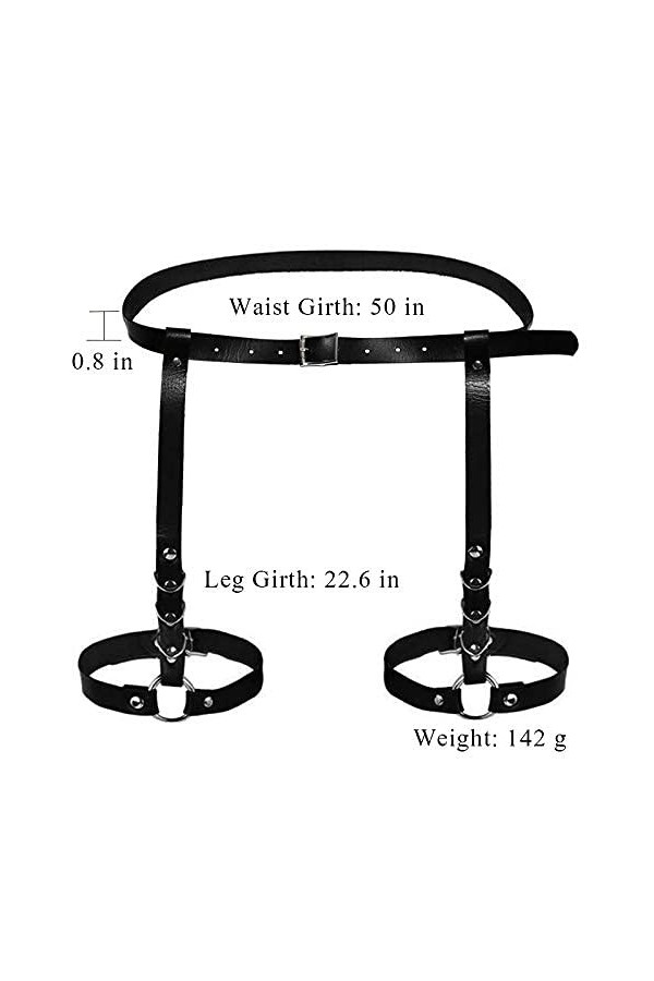 Punk cuir solide et robuste chaîne de taille noir corps chaîne harnais corps jambe cuisse jarretelles ceintures discothèque f