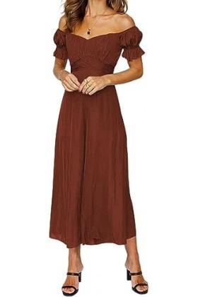 ALKANI Port quotidien Combinaison sexy à épaules dénudées for femmes Color : Pink, Size : L/Large 