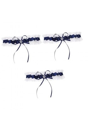 Parliky 3 Pièces Anneau De Jarretière Jarretières De Mariage Bleu Jarretière En Strass De Mariage Mariées Arc Jarretière Jarr