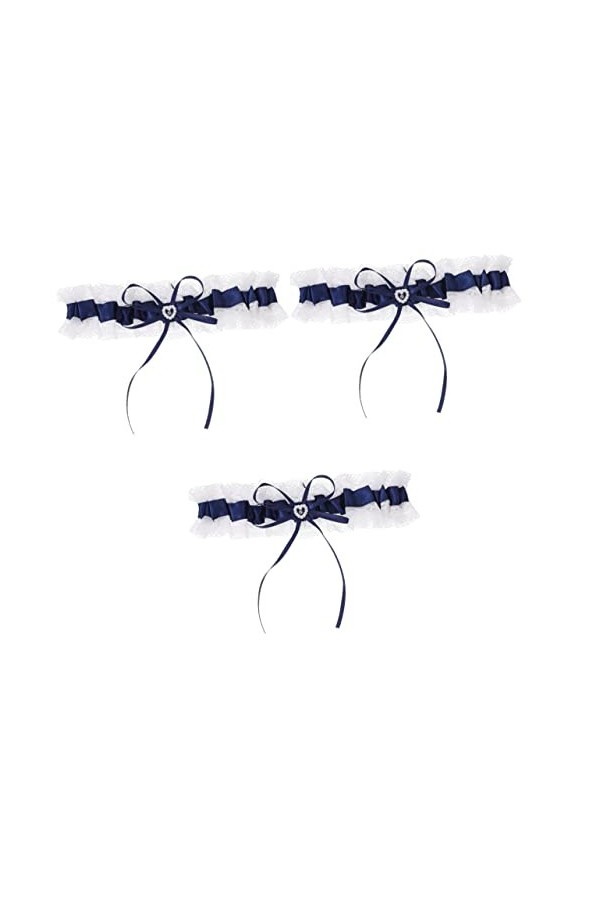 Parliky 3 Pièces Anneau De Jarretière Jarretières De Mariage Bleu Jarretière En Strass De Mariage Mariées Arc Jarretière Jarr