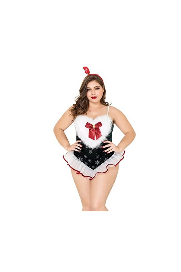 JINZIJINYU Nuisette Sexy Femme Fat Mm Vêtements De Noël Plus La Taille Des Vêtements De Noël Uniformes Sexy Comme Sur LImage