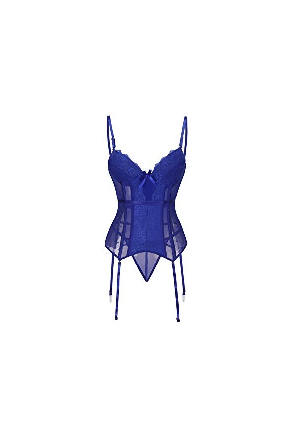 JINZIJINYU Nuisette Sexy Femme Shapewear Lace Sexy Court Corset Rouge S