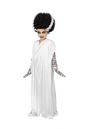 Smiffys 51617L Costume de monstres de la mariée de Frankenstein sous licence officielle pour fille, blanc, taille L 10-12 ans