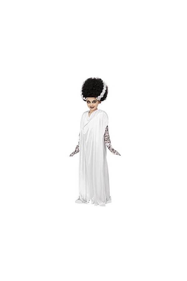 Smiffys 51617L Costume de monstres de la mariée de Frankenstein sous licence officielle pour fille, blanc, taille L 10-12 ans