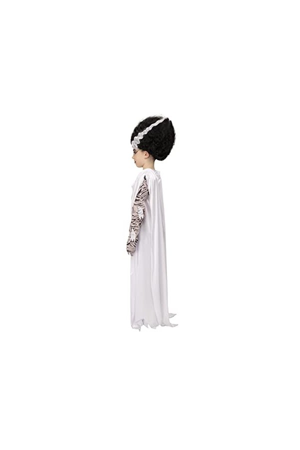 Smiffys 51617L Costume de monstres de la mariée de Frankenstein sous licence officielle pour fille, blanc, taille L 10-12 ans