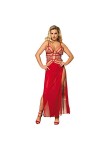 KSDFIUHAG Costumes Sexy Femme Lingerie Sexy Chemise De Nuit Sexy Pyjama Transparent en Maille-Red_XL