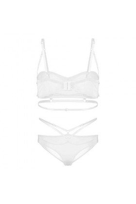 Rtyoo Ensemble de sous-vêtements Sexy en dentelleHaut de Soutien-Gorge Sexy en Maille de Sexe érotique pour Femmes avec Culot