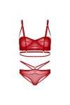 Rtyoo Ensemble de sous-vêtements Sexy en dentelleHaut de Soutien-Gorge Sexy en Maille de Sexe érotique pour Femmes avec Culot