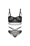 Rtyoo Ensemble de sous-vêtements Sexy en dentelleHaut de Soutien-Gorge Sexy en Maille de Sexe érotique pour Femmes avec Culot