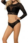 DKaren - Femmes Ensemble Lingerie Sexy érotique K101 XS-2XL Noir M 