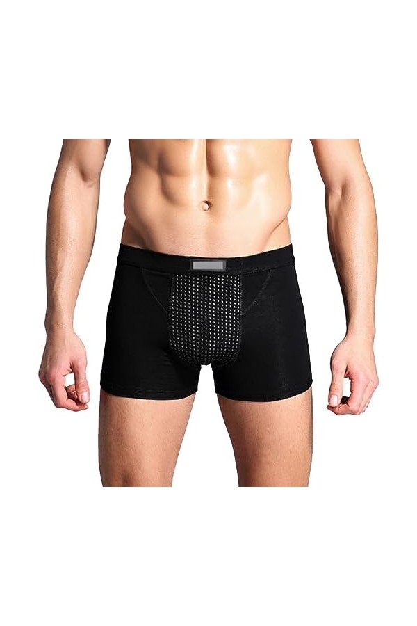 MECKOZ Boxer Caleçon Agrandissement Physiologique sous-vêtements Boxershorts pour Hommes Culotte de Thérapie Magnétique de la