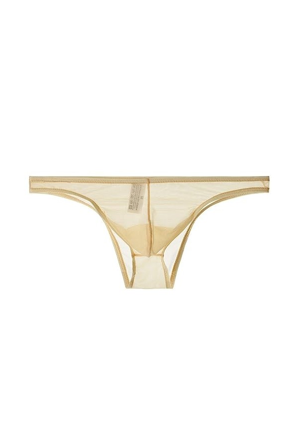 OATTIS 3 Pièces sous-vêtements Transparents Nus pour Hommes, Slips De Hanche À Moitié Enveloppés en Maille Fine, Sac Sexy Tai