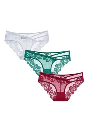 Culottes et Slips Slip Femme Comfort Knickers 3 pièces Sexy dentelle Sous-VêTements En Culotte femmes slips Transparent taill