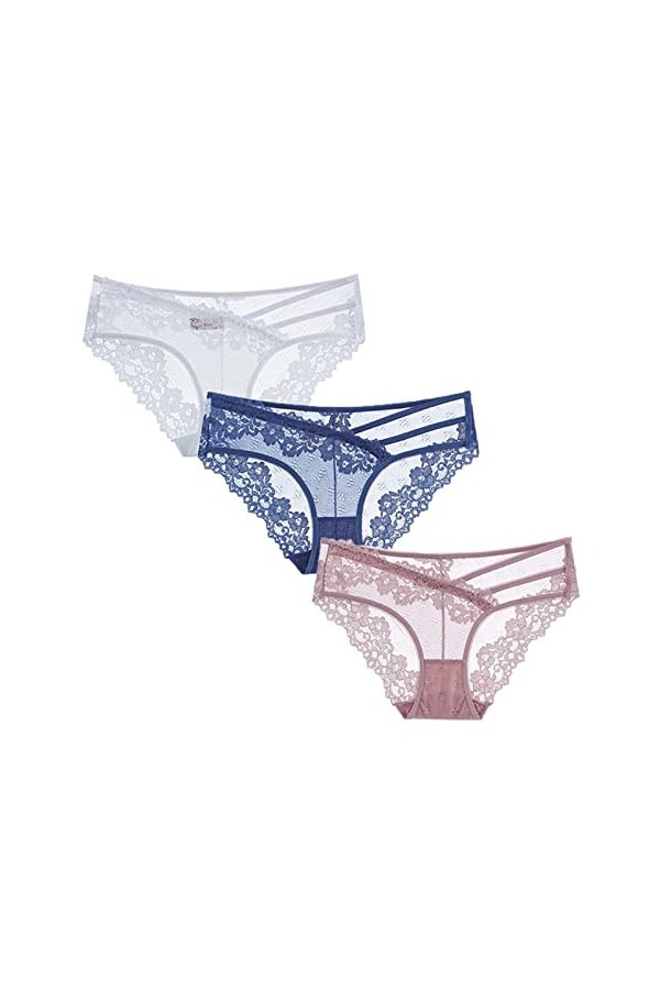 Culottes et Slips Slip Femme Comfort Knickers 3 pièces Sexy dentelle Sous-VêTements En Culotte femmes slips Transparent taill