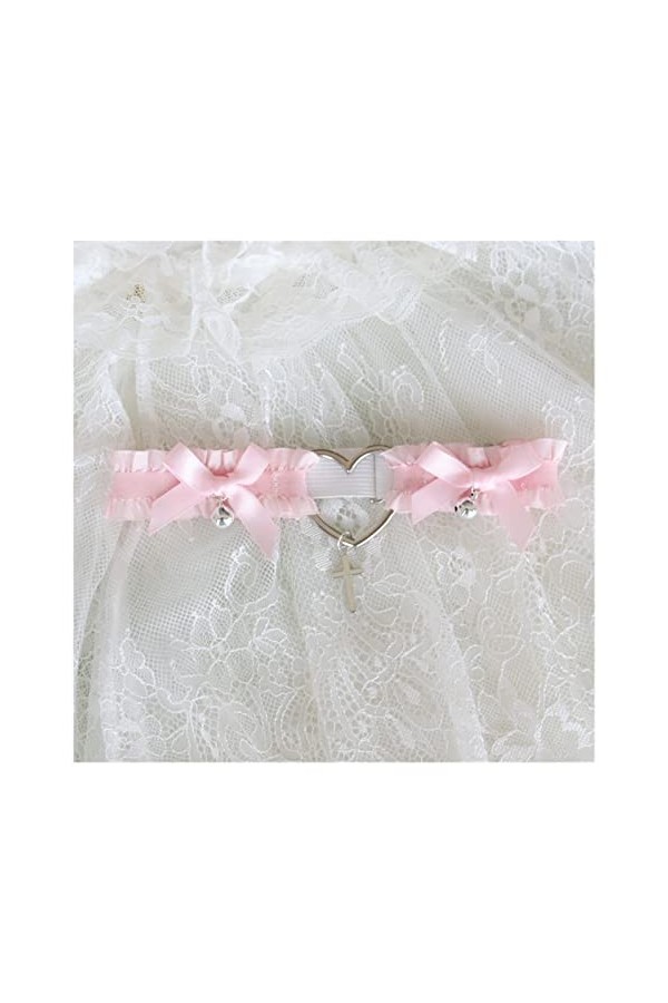 HEIMP Doux Lolita Amour Coeur Cuisse Harnais Japonais Anime Jeu de rôle Anneau de Jambe avec Fleur Aile Conception Mariage Ja