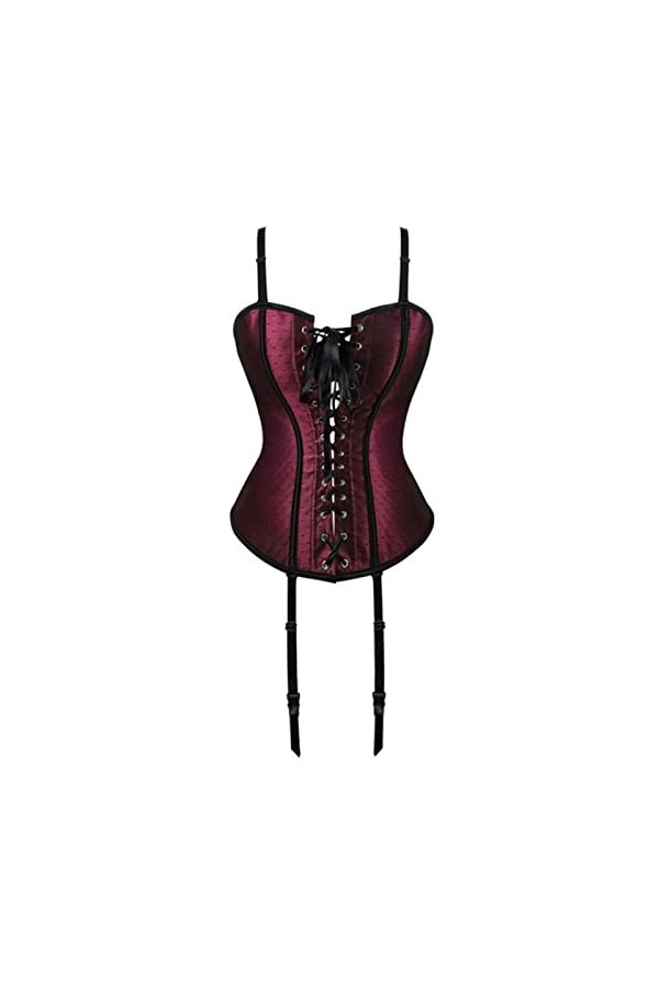 Corset sexy en cuir élastique en maille pour femme - Lingerie gothique rock clubwear cincher tenue-29732E, L