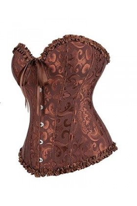 Corset pour femme avec baleines en dentelle florale, rose/bleu, Small-medium