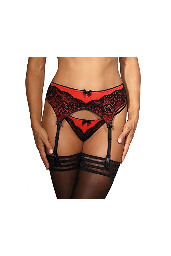Axami Porte-Jarretelle Sexy V-9882, Rouge,L